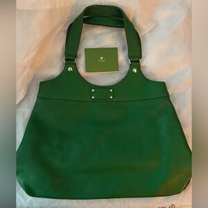 Kate Spade EUC Green Leather Double Handle Bag